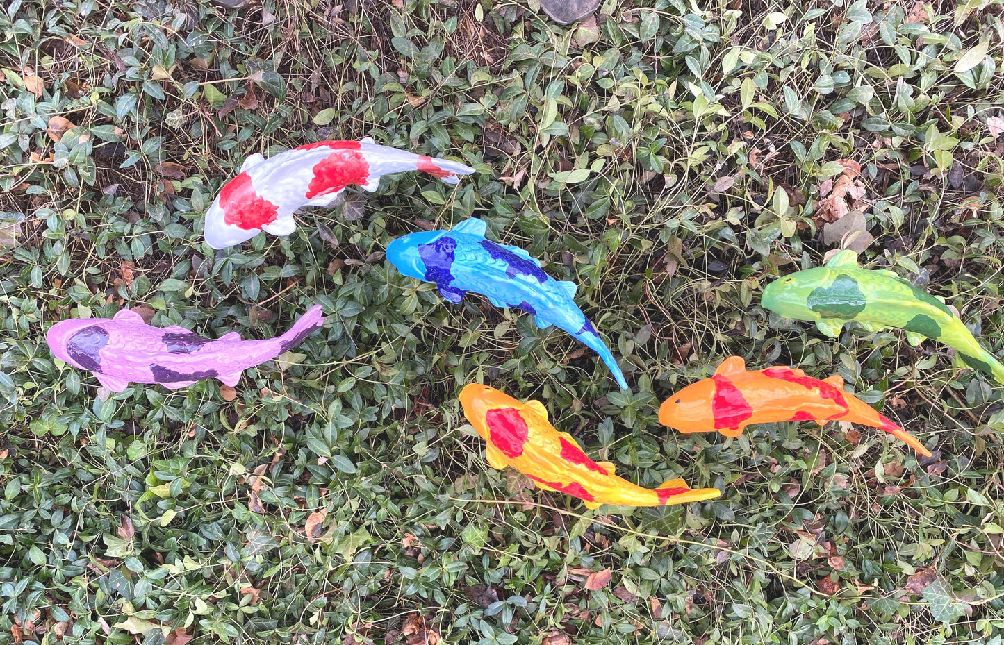 Ceramic Koi Fish Garden Stake β Green