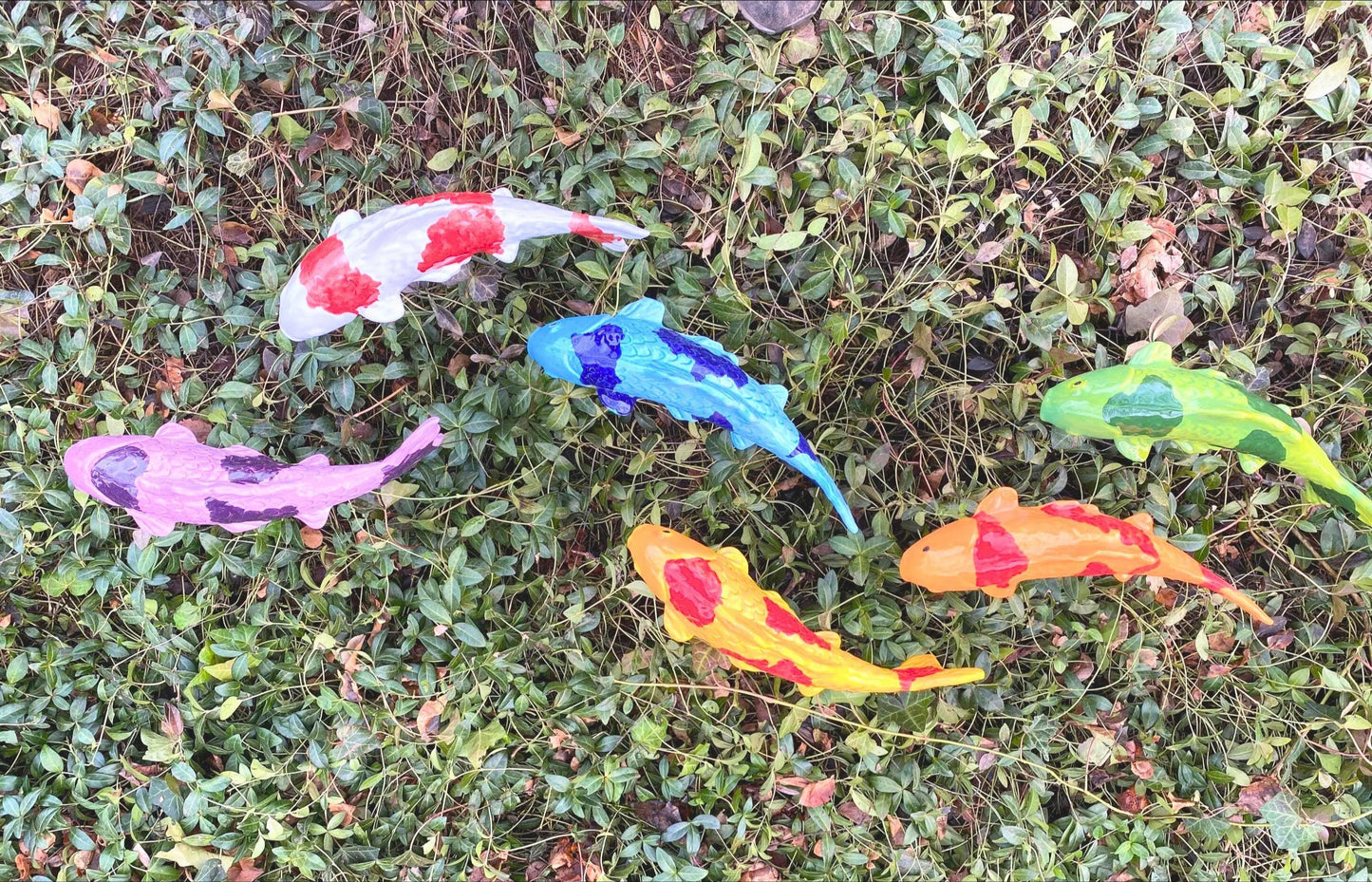 Ceramic Koi Fish Garden Stake β Classic White