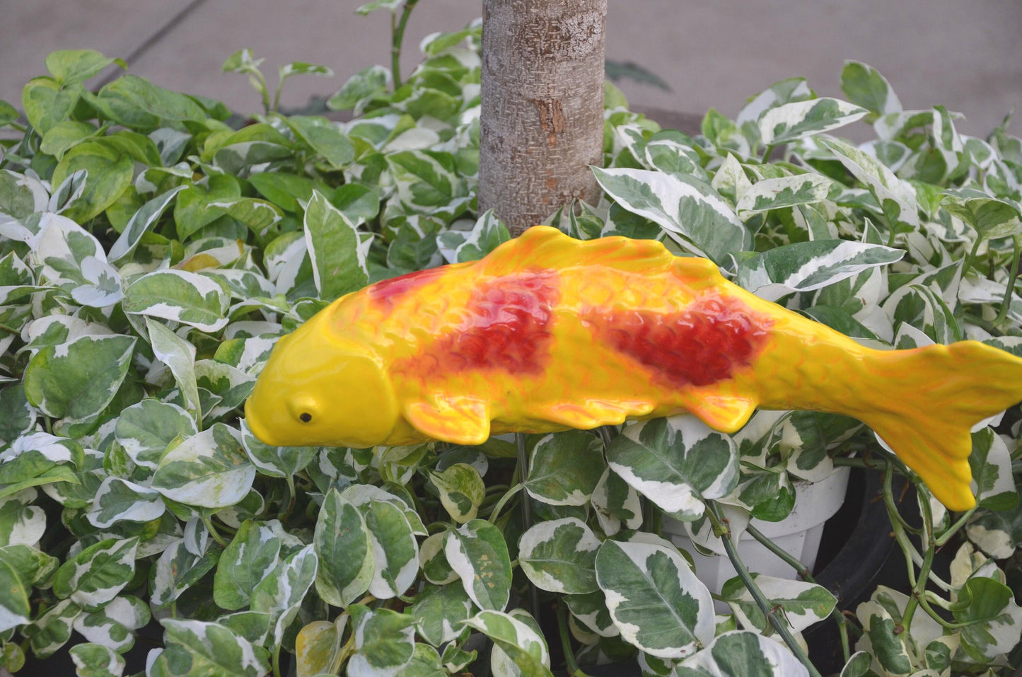 Ceramic Koi Fish Garden Stake β Orange