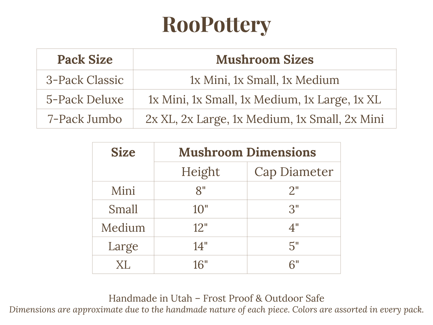 Shroomyz Ceramic Mushroom – Natural Variety Pack
