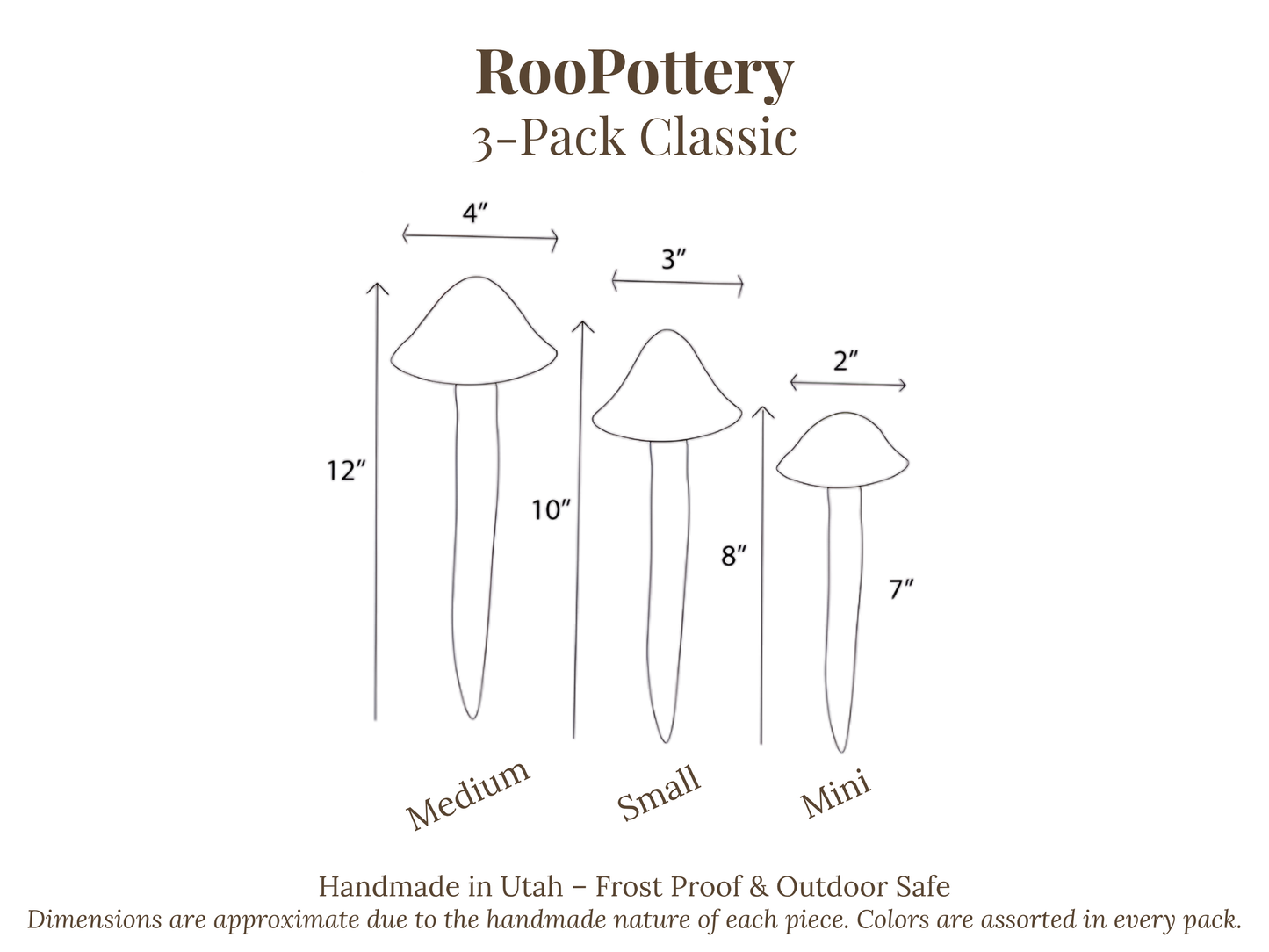 Shroomyz Ceramic Mushroom – Crystal Variety Pack