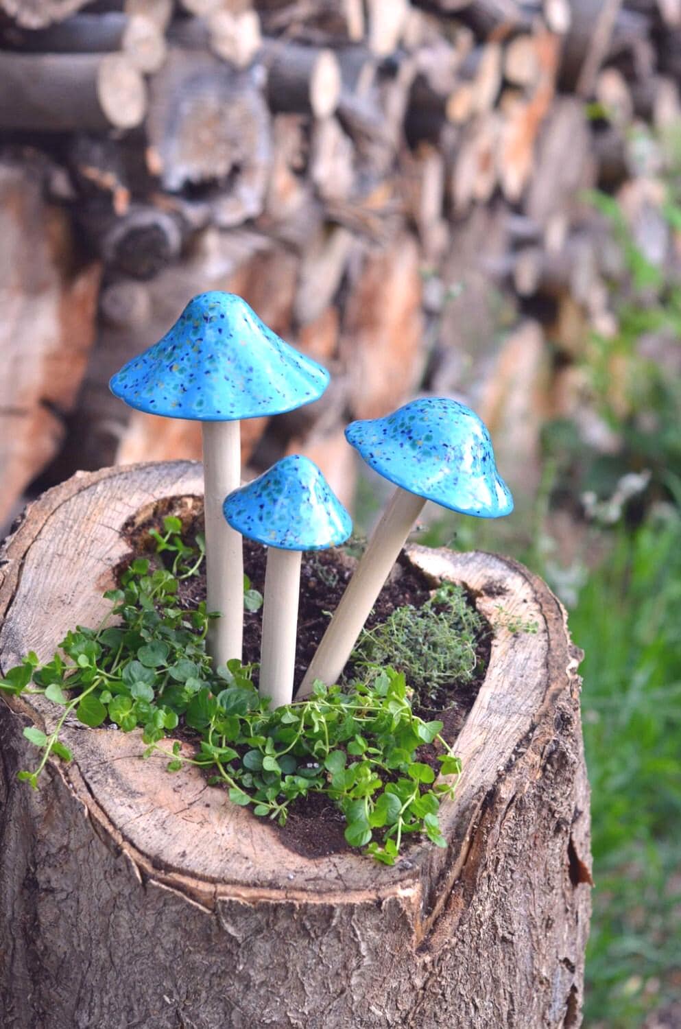 Shroomyz Ceramic Mushroom – Blue Caprice