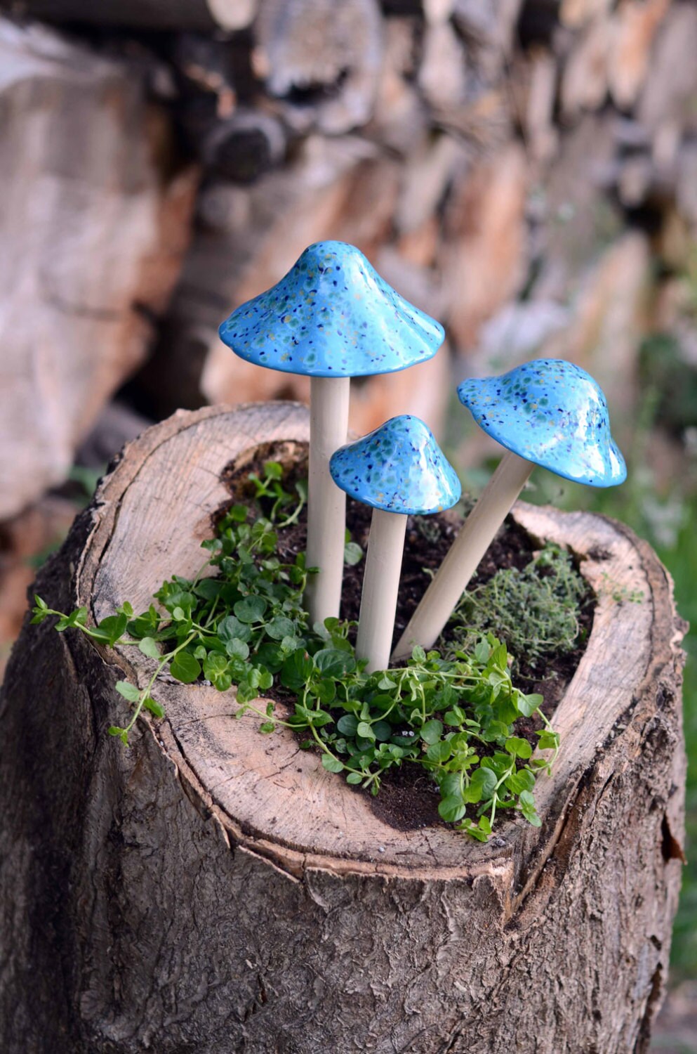Shroomyz Ceramic Mushroom – Blue Caprice