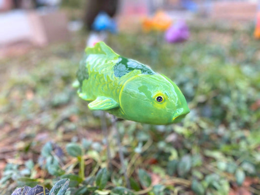 Ceramic Koi Fish Garden Stake – Green