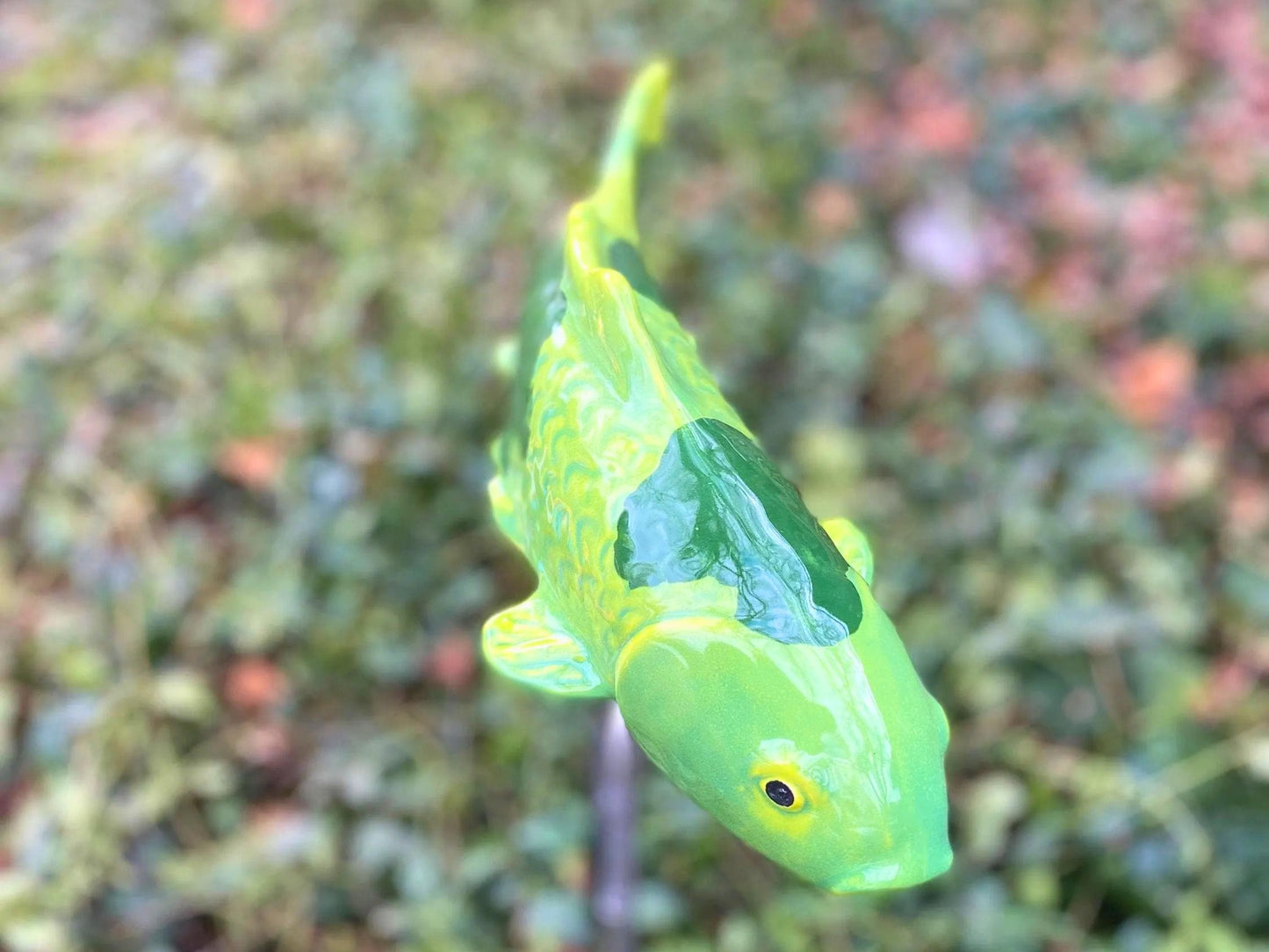 Ceramic Koi Fish Garden Stake – Green