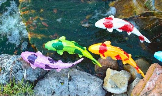 Ceramic Koi Fish Garden Stake – Classic White