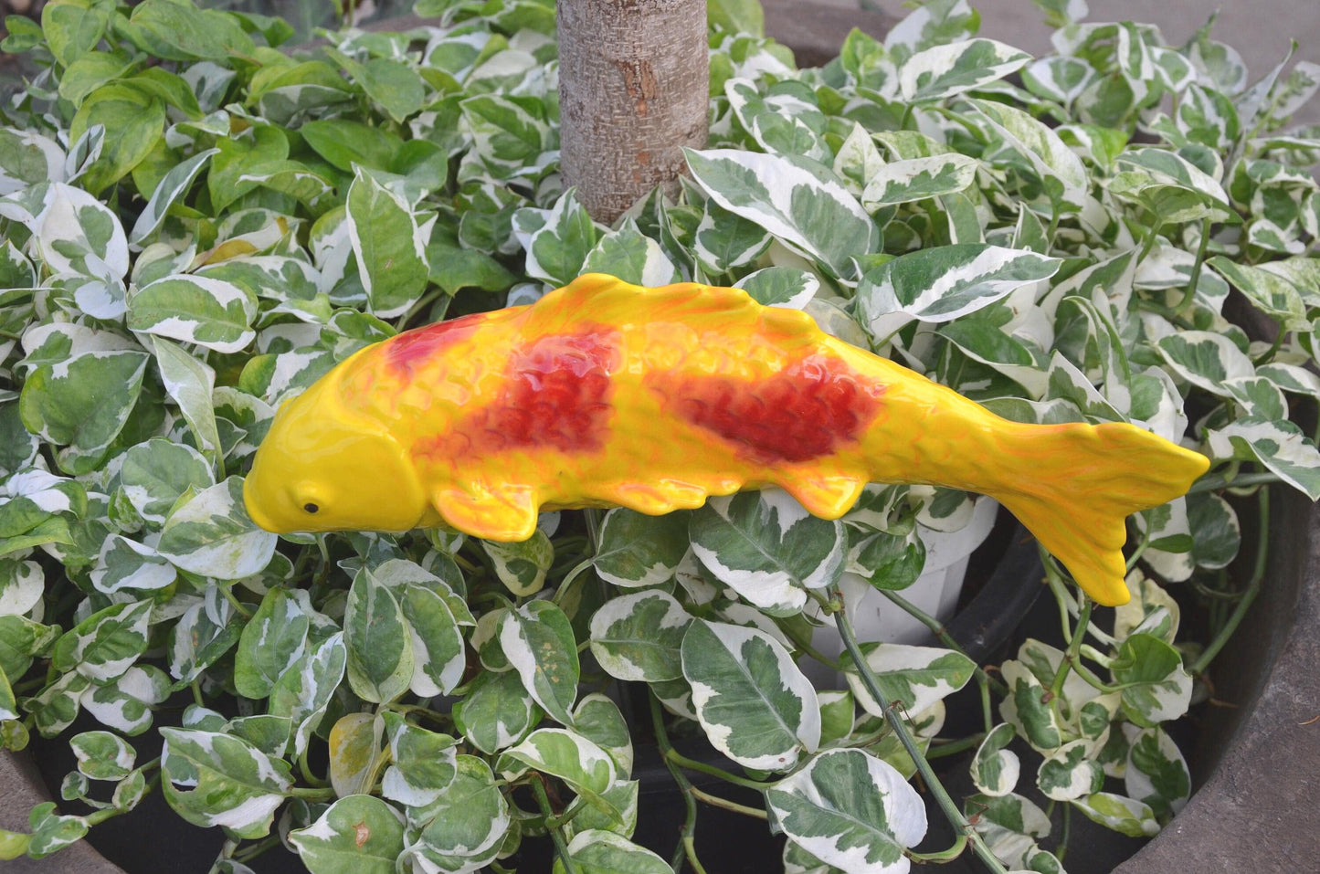 Ceramic Koi Fish Garden Stake – Orange