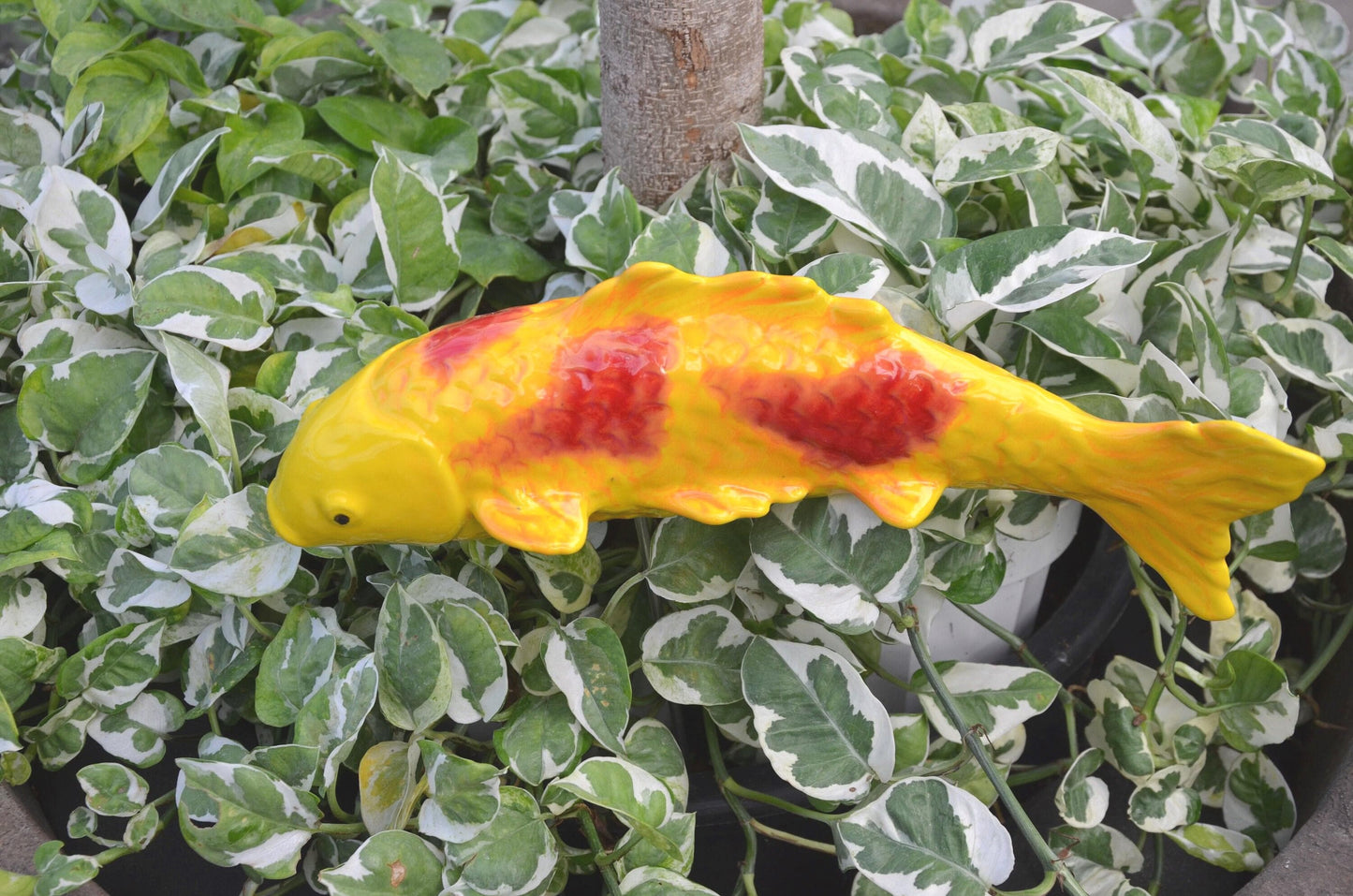 Ceramic Koi Fish Garden Stake – Orange