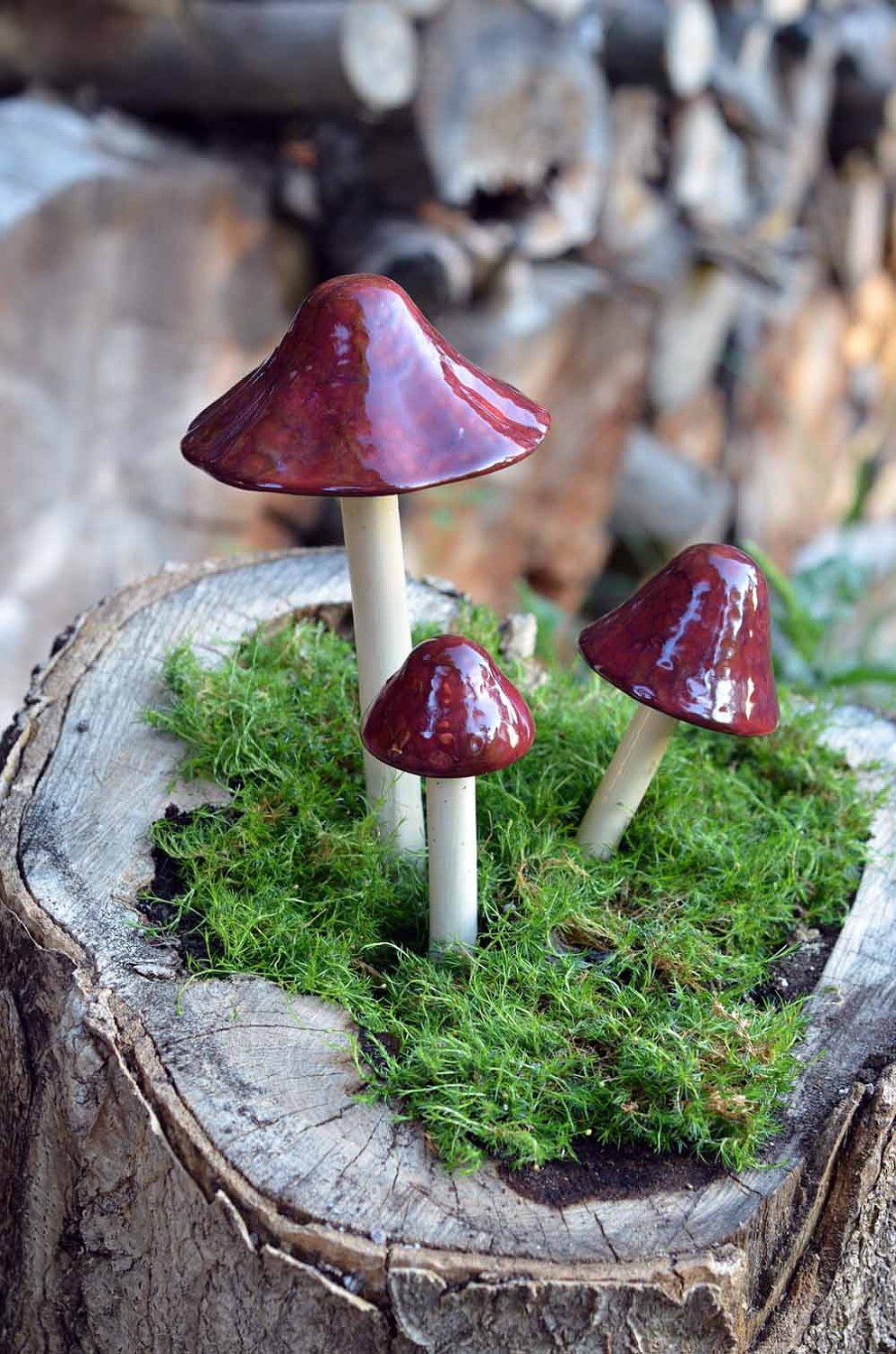 Shroomyz Ceramic Mushroom – Cranberry