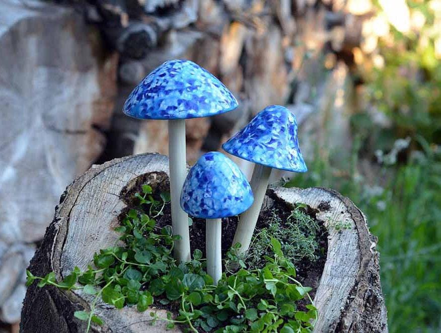 Shroomyz Ceramic Mushroom – Frosty Blue