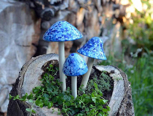 Shroomyz Ceramic Mushroom – Frosty Blue