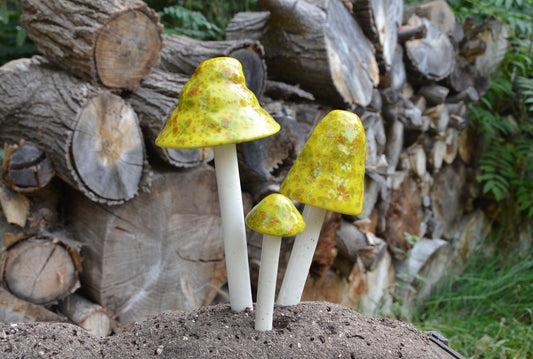 Shroomyz Ceramic Mushroom – Lime Green