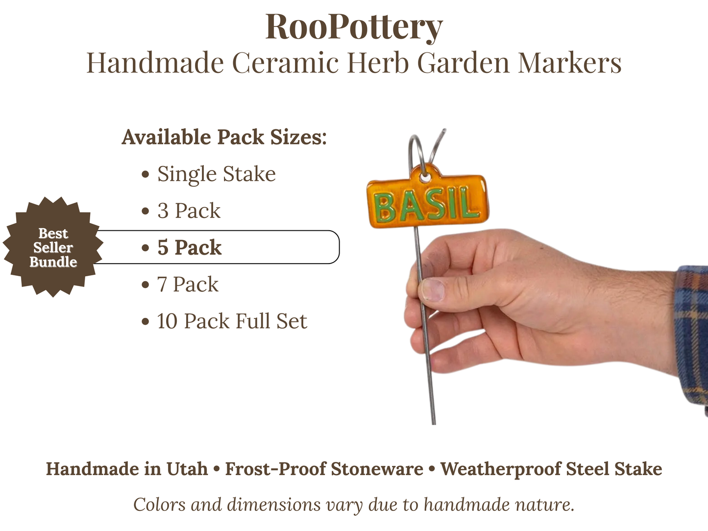 Herb Garden Markers – Handmade Ceramic Stakes