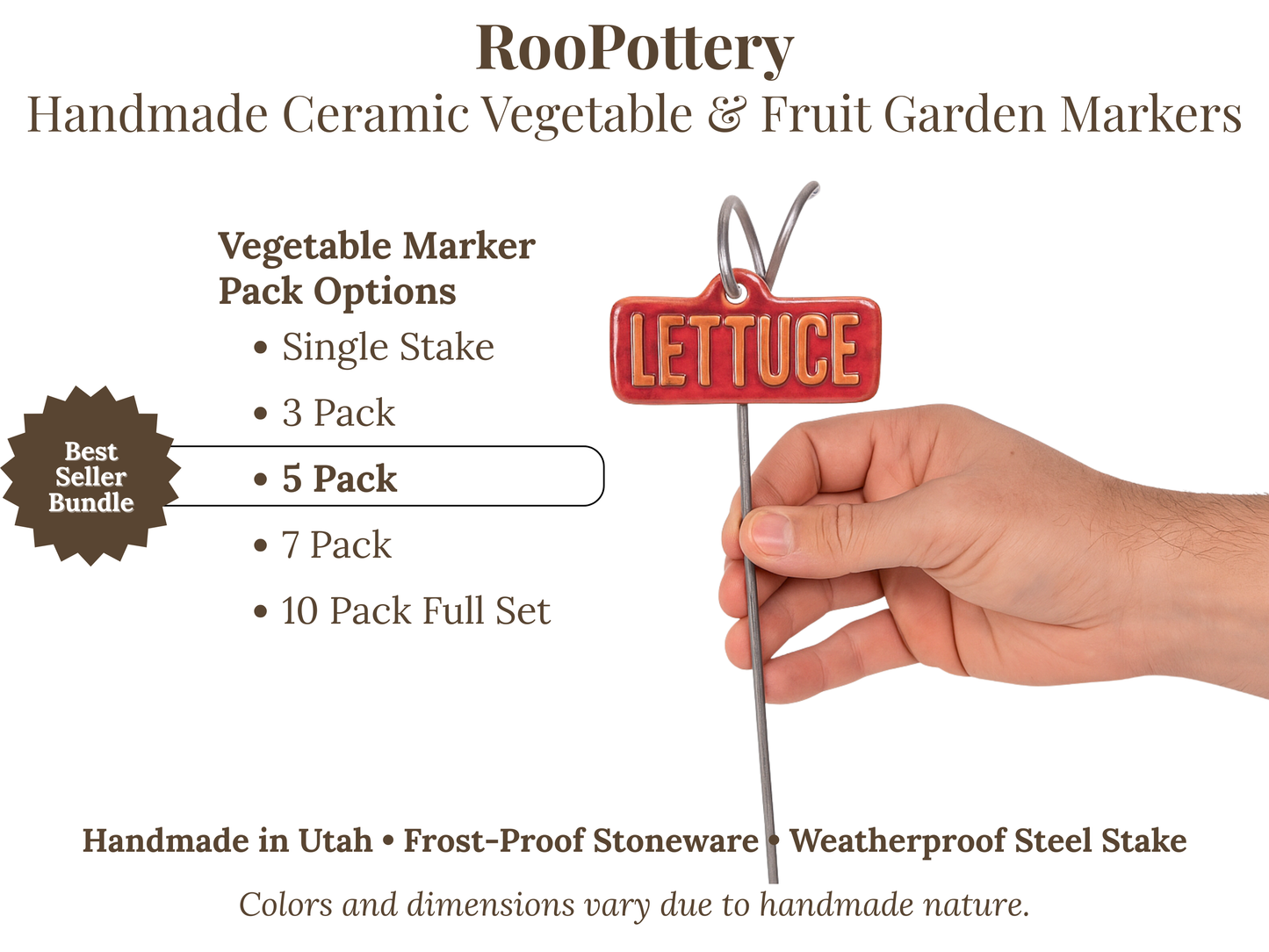 Vegetable & Fruit Garden Markers – Handmade Ceramic Stakes