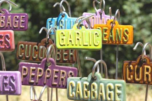 Vegetable & Fruit Garden Markers – Handmade Ceramic Stakes